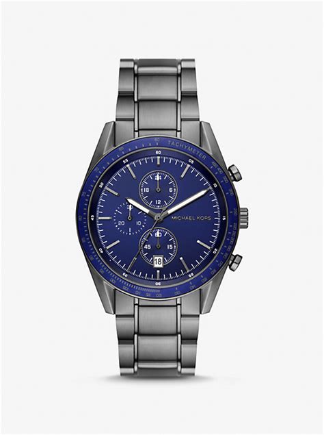 michael kors watch tachymeter|Oversized Warren Gunmetal Watch .